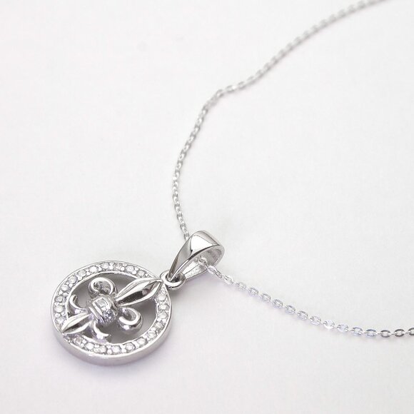 Fleur de Lis 925 Sterling Silver Pendant, Sophisticated Pendant Heritage - Picture 2 of 6